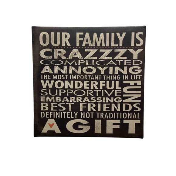Our Family Is Crazy Canvas Wall Hanging - Picture 3 of 9